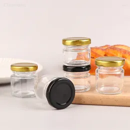 Flessen 2-delige mini-glazen honingpotset klein met deksel, geschikt voor babycadeaus, bruiloften en feesten