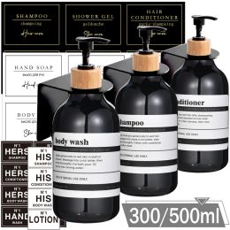 Flessen 300/500 ml badkamer zeep dispenser muur gemonteerde shampoo douchegel lotion navulbare lege fles keuken accessoires