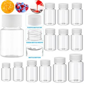 Bouteilles 30pcs 15 ml 100 ml vide vide Clear Plastic Medicine Piller Piller emballage Botes Réacent d'échantillons de joint