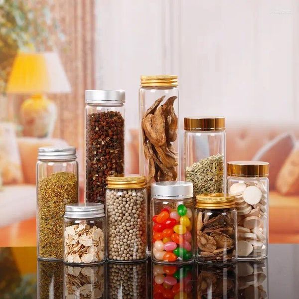 Bouteilles 30pcs pots en verre transparents scellées grains de rangement de rangement