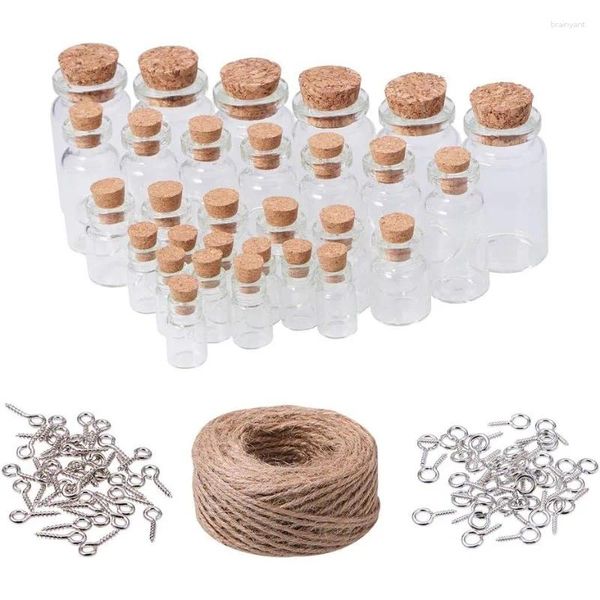 Bouteilles 40pcs mini verre avec bouchons de liège souhaitent de minuscules pots de faveur pour le mariage halloween décoration à la maison fête