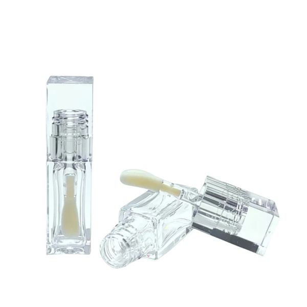 Bouteilles 5,5 ml tubes à lèvres à lèvres vides PET Big Brush Tod rond Round Tube Clear Balm à lèvres transpare