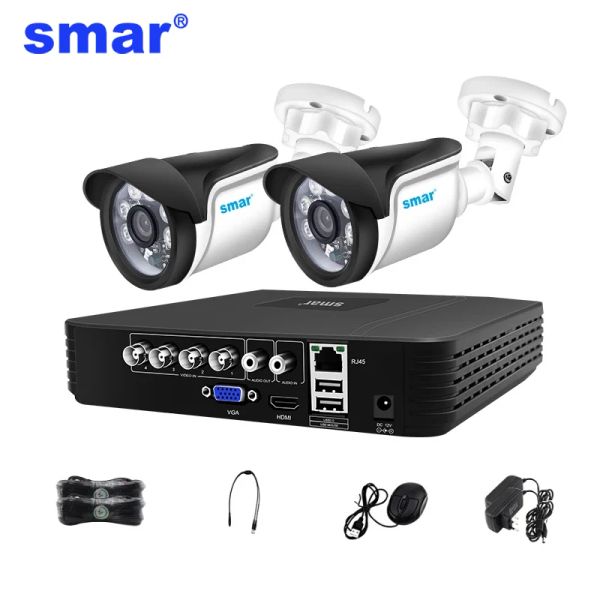 Botellas 5 IN1 Kit de cámara AHD Video Vigilancia Sistema de cámara de seguridad 4Ch 2PS 720P/1080P CCTV DVR Visión nocturna CCTV Interior CCTV Kit