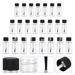 Bouteilles 50/100 PCS Bouteille de vernis à ongles avec pinceau, bouteille d'échantillon cosmétique rechargeable vide, bouteille en plastique transparent 5 ml 10 ml 15 ml 20 ml 30 ml