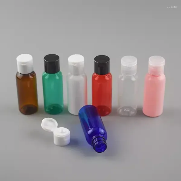 Botellas 500 piezas 30 ml de plástico Pet Flip Lid Lid Lid Clear Cosmetic Muestra Container mini VIALES DE LIBRA LÍQUIDO Bottación