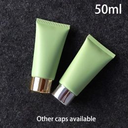 Botellas 50 ml de plástico biberilla mate verde 50 g de crema cosmética recipiente facial recipiente pasta de dientes loción tubo suave envío gratis