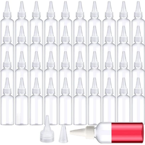 Botellas 50pcs 10ml/20ml/30ml/50ml/100ml Clear Dropper Bottles Aplicador con torcer top tapa para aceites para el cabello Líquido de maquillaje