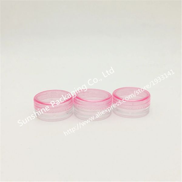 Bouteilles 50pcs 3G échantillon rose crème Contrainte Bouteilles de maquillage cosmétique transparente