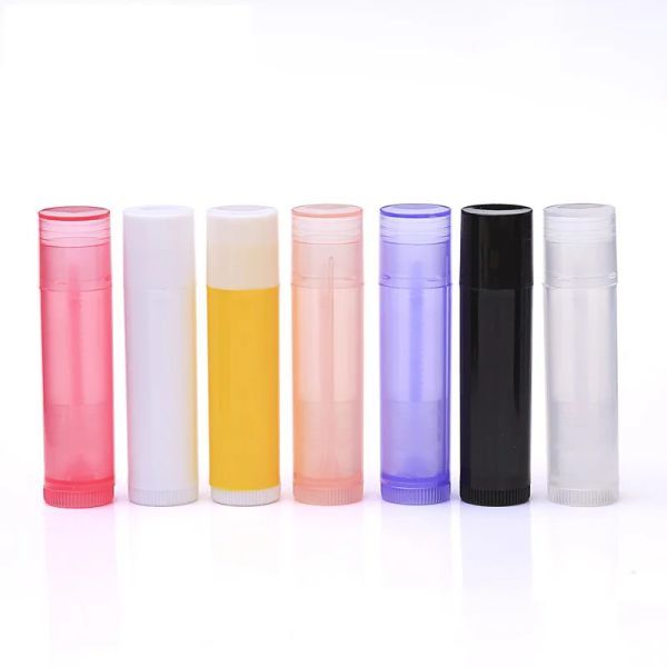 Botellas 50 piezas de plástico Chapstick Tubos de brillo de labios Tubo 5g Lipstalque de lápiz labial vacío Tubo de bálsamo Container cosmético Viaje recargable Embalaje de botella