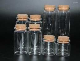 Bouteilles 5 pièces 20 ml 30 ml 40 ml 50 ml 60 ml 70 ml 100 ml flacons en verre transparent pots avec bouchon en liège bricolage décoration de mariage stockage de maison