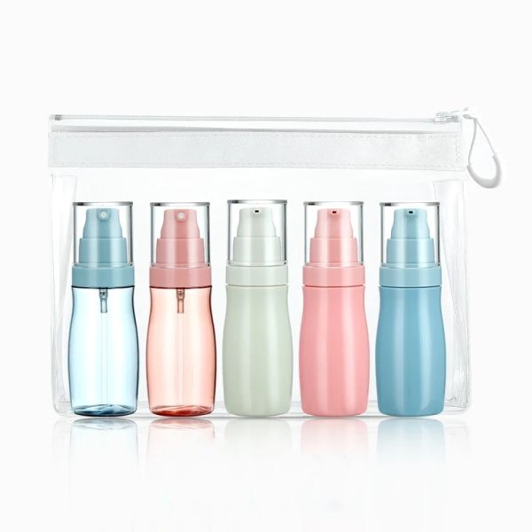 Bouteilles 5pcs 60 ml Nordic Travel Dispentier Bottle Bottle Set Telets Toips Makeup Kit Spray Lotion Lotion Fine Mist Toner Bouteille vide