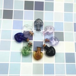 Bouteilles 5 pièces en forme de coeur 9 couleurs bouchon en liège petite bouteille en verre petits pots avec Mini conteneurs de souhait décoratifs