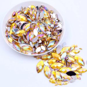 Bouteilles 5x10 mm 5000pcs Marquise Earth Facets AB Couleurs Flatback Rhingestone Strass High Shine Beads Nail Art Decorations