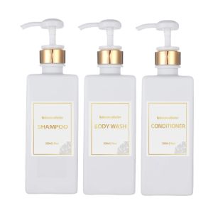 Flessen 650 ml badkamer shampoo dispenser fles goud ontwerppomp fles navulbare douchegel lotion body wast loze plastic fles