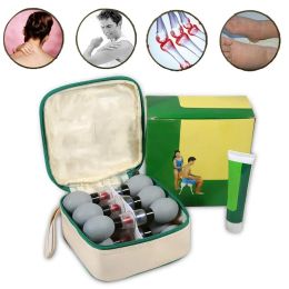 Flessen 8/12/18pcs Vacuüm Cupping Set Magnetische Therapie Acupressuur Zuignap Acupunctuur Moxibustion Massage Pot voor gezondheidszorg