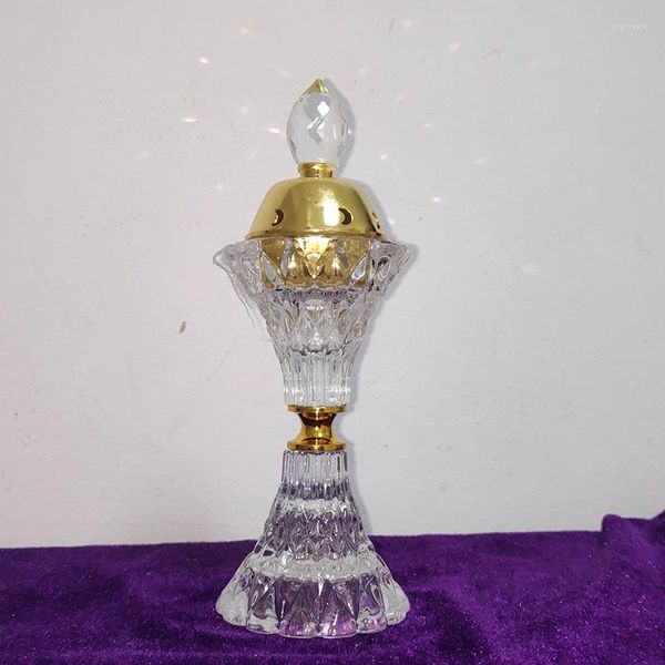 Bouteilles Arabian Encens Holder for OUD Sticks Crystal Crystal Frandince Burner Metal Eid Traditional Mabkhara Office Home Decoration