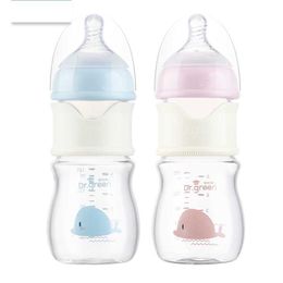 Bouteilles # Bébé PPSU bouteille en verre matériau large trou rinçage rapide antibactérien formation de lait nouveau-né et accessoires d'alimentation eau G220612