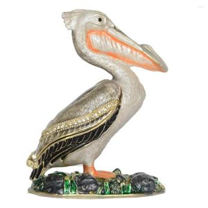 Flessen Vogel Geëmailleerde Trinket Box Sieraden Container Ketting Houder Miniatuur Beeldjes Decoratie Geschenken