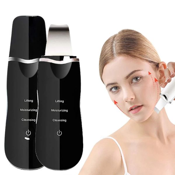 Bouteilles Bji Épurateur de peau du visage à ultrasons Spatule de nettoyage du visage Dissolvant de points noirs Peeling de la peau morte Nettoyant pour le visage Masseur pour le visage