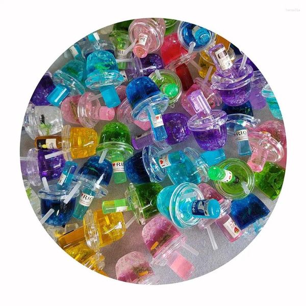 Botellas de resina a granel en miniatura amuletos de comida bebida colgante de colgantes de colgantes para bricolaje de arete de bricol