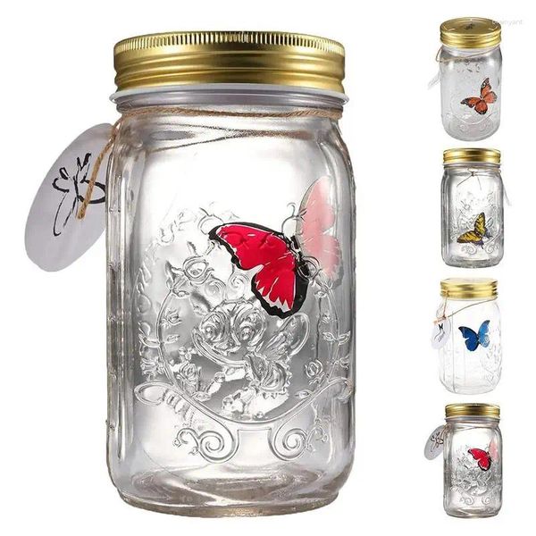 Botellas Tarro De Colección De Mariposas Fácil De Usar Romántico Aleteo Increíble LED Funciona Con Pilas Animado En Un