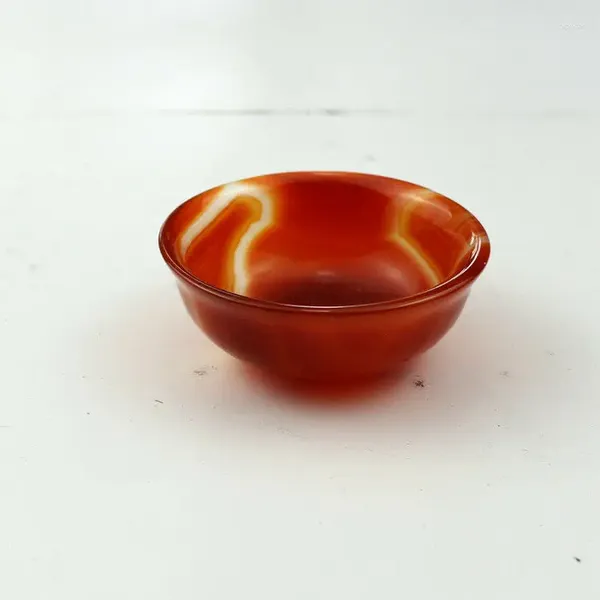Bouteilles de thé en bol naturel sculpté en agate rouge faite à la main en Chine