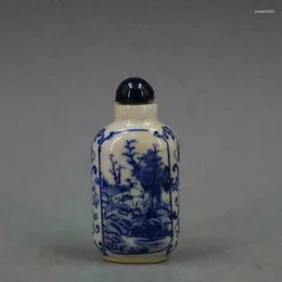 Flessen Chinees blauw en wit porselein Qing Kangxi Mountain River Design snuiffles
