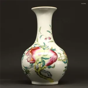 Bouteilles Chinois Famille Rose Porcelaine Grenade Design Vase 9