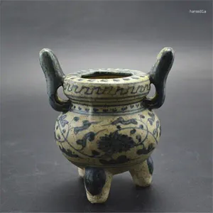 Flessen Chinese Ming Blauw En Wit Porselein Wierookvat Lotus Statief Wierookbrander 5.12