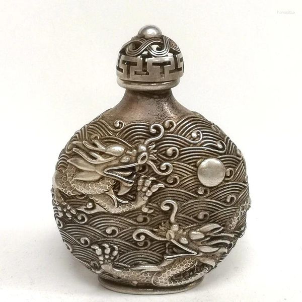 Collection de bouteilles Chine Ancient Tibet Silver Scarving Dragon Dragon Bottle Decoration Small Mini