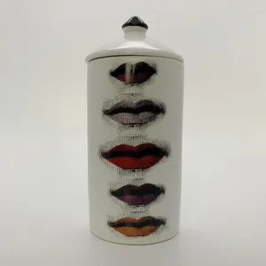 Flessen Creatieve Multi-color Dame Rode Lip Decoratieve Pot Make-up Sieraden Lippenstift Opslag Fles Kaarshouder Bloempot Vaas Home deco