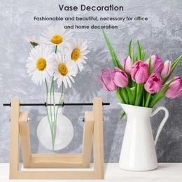Bouteilles Vase transparent créatif avec large étendue d'application Simplicité Verre Fiche en bois Plantes hydroponiques Décoration de bonsaï