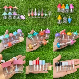 Botellas linda forma labial tubo brillante bálsamo labial con bálsamo labial recipiente de bálsamo labial botella cosmética recargable para botella de muestra de lápiz labial