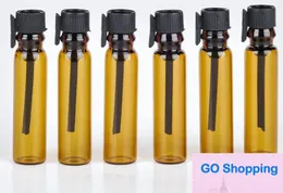FLESSEN ESSENTIËLE OLIE Fles Parfumflesjes hoge quanlity Hervulbare Amber 1ML ROLL ON geur PARFUM GLAS 1000 stks Groothandel