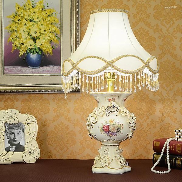 Bouteilles lampe de Table européenne paquet courrier luxe chambre salon lit et la décoration porcelaine mariage Gif