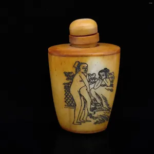 Flessen Prachtige Chinese Handschildering Mooie Vrouw Patroon Snuff Bottle