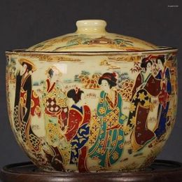 Bouteilles exquises anciennes porcelaines de collection chinoises peintes à la main avec pot de rangement douairière japonais
