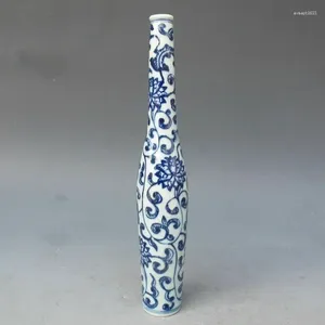 Bouteilles exquis vieux vase chinois bleu et blanc peint à la main pour cadeau d'affichage de collection