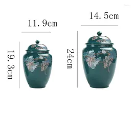 Botellas exquisitas jarrón de jarrones para pájaros decoración del hogar joyería de cerámica almacenamiento de cerámica macizo de la flor de la flor y