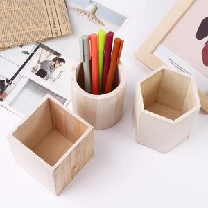 Portalápices encantadores a la moda, caja de almacenamiento de madera multifuncional, organizador de decoración de escritorio de oficina sencillo