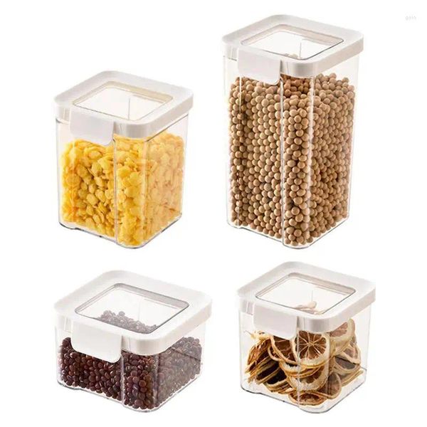 Bouteilles Conteneur de rangement alimentaire avec couvercles récipients de céréales Organisateur à sec Boîte de grain de riz seau transparent