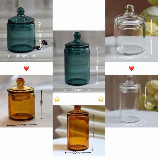 Bouteilles Bouteille en verre 1:12 échelle Miniature maison de poupée Mini pot de bonbons semblant jouer cuisine poupée nourriture jouet réservoir de stockage pots décor