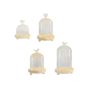 Botellas de vidrio cloche cúpula con cubierta de boda de la base adornament bande frasco transparente