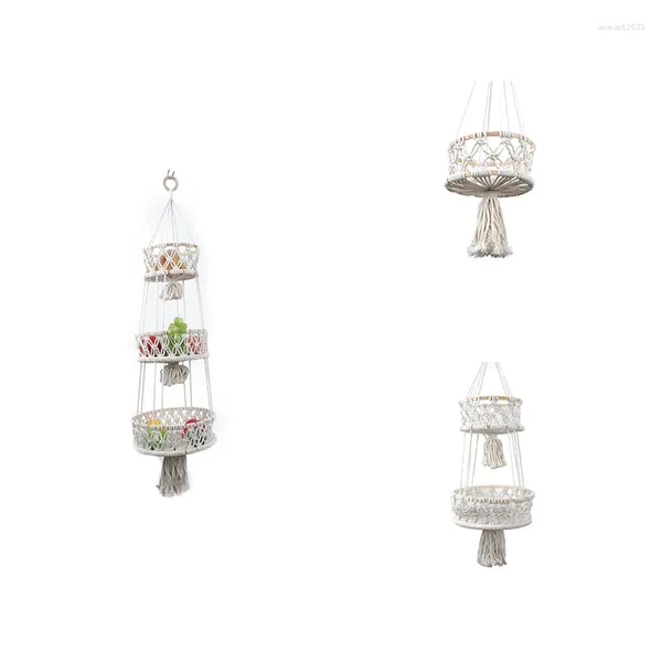 Bouteilles pendantes paniers - Panier de fruits Hamac pour cuisine ou porte-plante décorative de décor boho