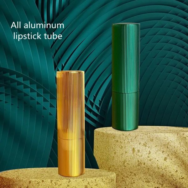 Botellas Highgrade House Lipstick Tube All Aluminum Lip Balm Container Lipstick Shell Material Material Herramientas de maquillaje 12.1 mm