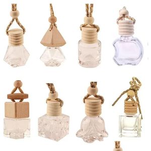 Flessen Potten Auto Hangende Glazen Fles Leeg Per Aromatherapie Hervulbare Diffuser Lucht Frissere Geurhanger Ornament Drop Deliv Dhedh