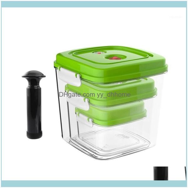 Bouteilles Pots Ménage Organisation Maison Jardin3 Récipient Sous Vide Grande Capacité Boîte De Rangement Pot Carré Cuisine Transparent Épais Conteneurs