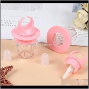 Flessen potten opslag huishoudelijke organisatie huizen tuin8ml diamant ring vorm lege lipgloss roze lip gloss buis lippen flessen toverstok borstel