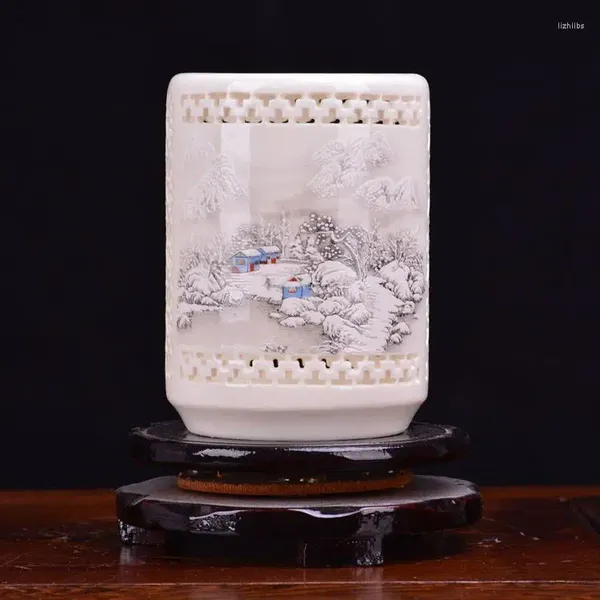 Bouteilles en céramique Jingdezhen Snow Seckill, offre spéciale, stylo créatif, ornements, cadeaux, mobilier de décoration de bureau