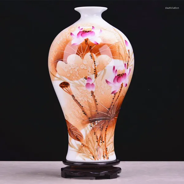 Botellas de porcelana Jingdezhen, adornos pintados a mano, jarrón Pastel, decoración completa para sala de estar, rima holandesa